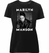 Женская премиум футболка Marylin Manson фото Черный фото