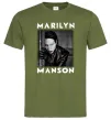 Мужская футболка Marylin Manson фото Оливковый фото
