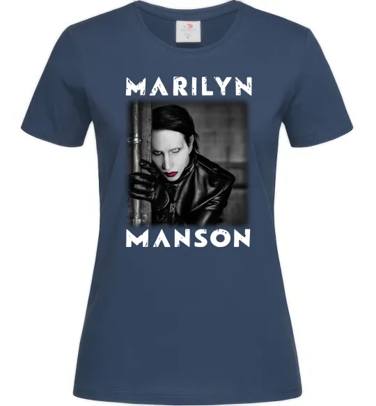 Женская футболка Marylin Manson фото Темно-синий фото