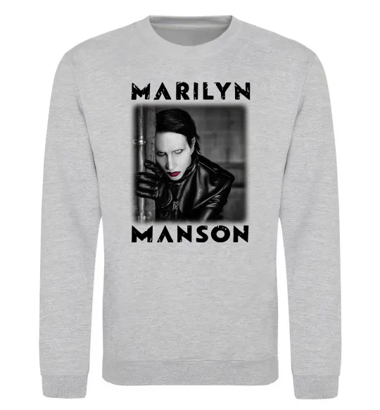 Світшот Marylin Manson фото Сірий меланж фото