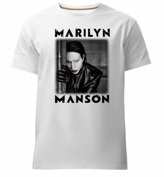 Мужская премиум футболка Marylin Manson фото Белый фото