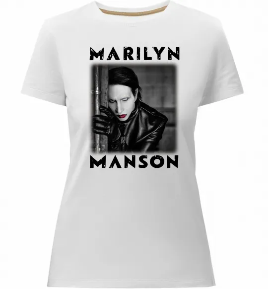 Женская премиум футболка Marylin Manson фото Белый фото