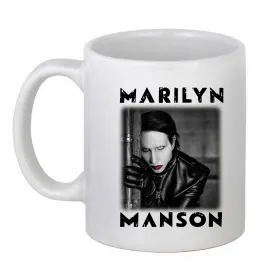 Чашка керамічна Marylin Manson фото Білий фото