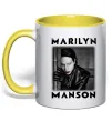 Чашка с цветной ручкой Marylin Manson фото Лимонный фото