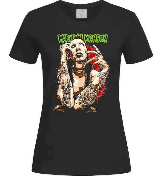 Женская футболка Marilyn Manson art Черный фото