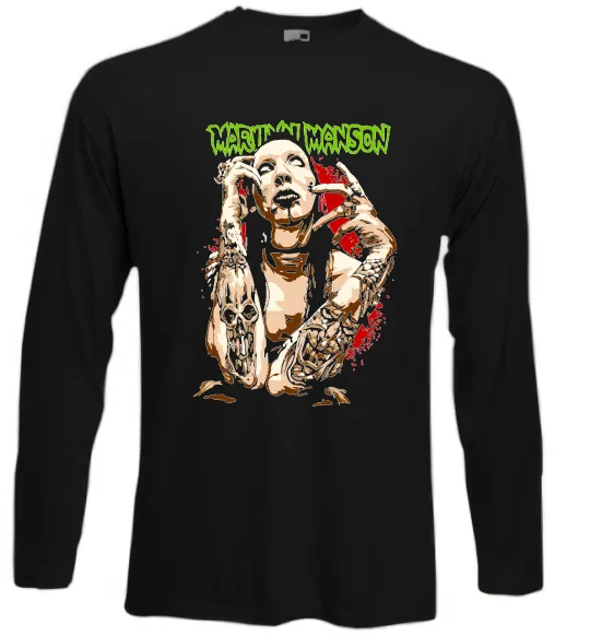 Лонгслив Marilyn Manson art Черный фото