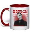 Чашка с цветной ручкой Marylin Manson Mechanical animals Красный фото
