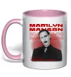 Чашка с цветной ручкой Marylin Manson Mechanical animals Нежно розовый фото