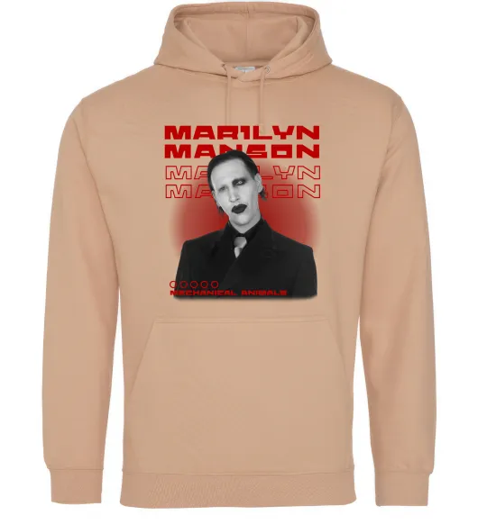 Женская толстовка (худи) Marylin Manson Mechanical animals Песочный фото
