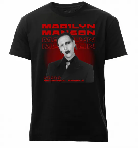 Мужская премиум футболка Marylin Manson Mechanical animals Черный фото