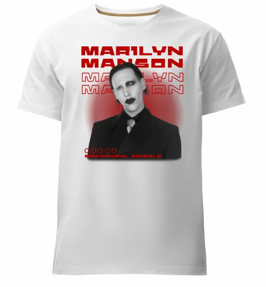 Мужская премиум футболка Marylin Manson Mechanical animals Белый фото