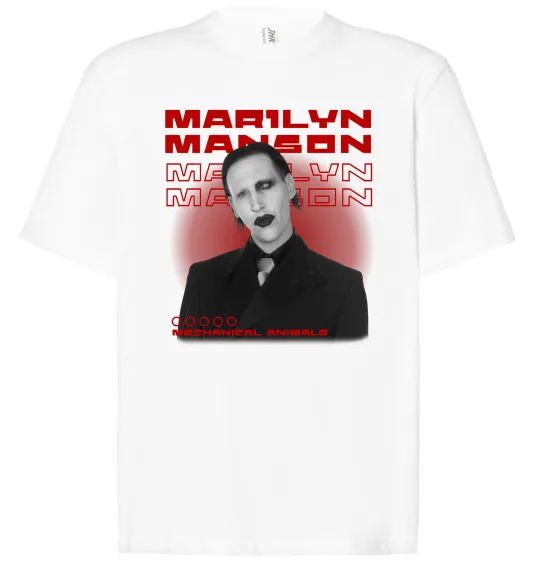 Футболка Оверсайз Marylin Manson Mechanical animals Белый фото