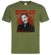 Мужская футболка Marylin Manson Mechanical animals Оливковый фото