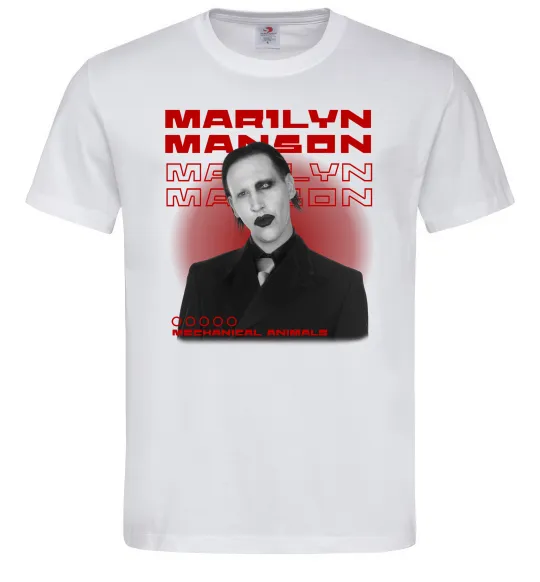 Мужская футболка Marylin Manson Mechanical animals Белый фото