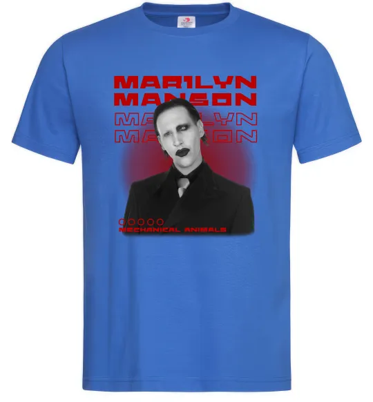 Мужская футболка Marylin Manson Mechanical animals Ярко-синий фото
