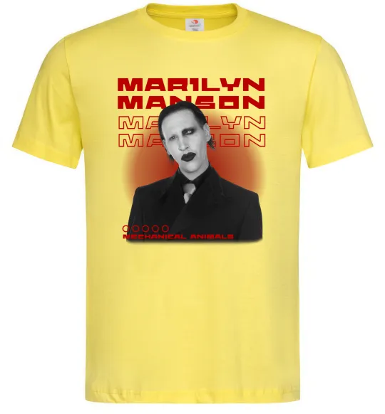 Мужская футболка Marylin Manson Mechanical animals Лимонный фото