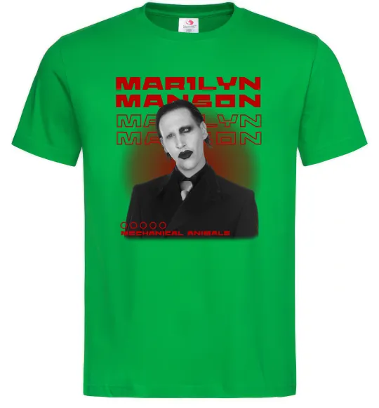 Мужская футболка Marylin Manson Mechanical animals Зеленый фото