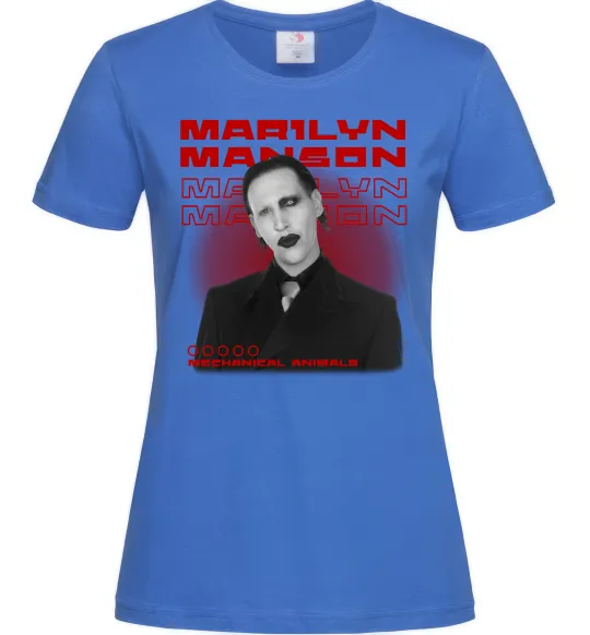 Жіноча футболка Marylin Manson Mechanical animals Яскраво-синій фото
