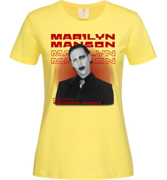 Жіноча футболка Marylin Manson Mechanical animals Лимонний фото