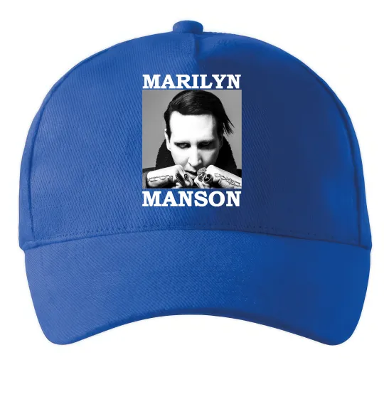 Кепка Marylin Manson photocard Ярко-синий фото