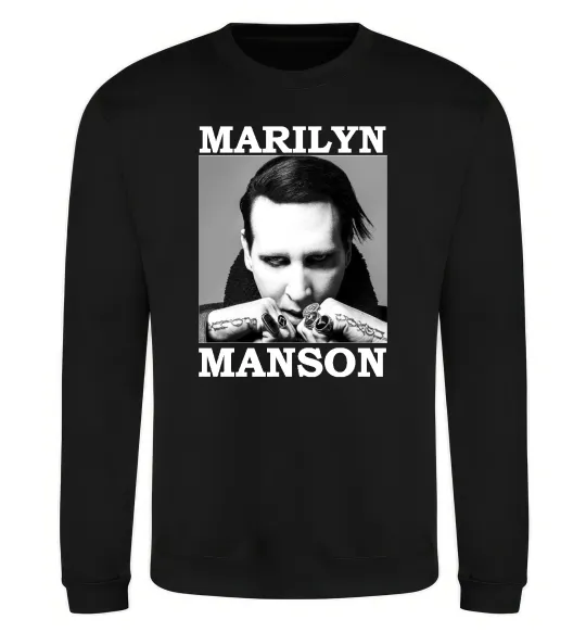 Світшот Marylin Manson photocard Чорний фото