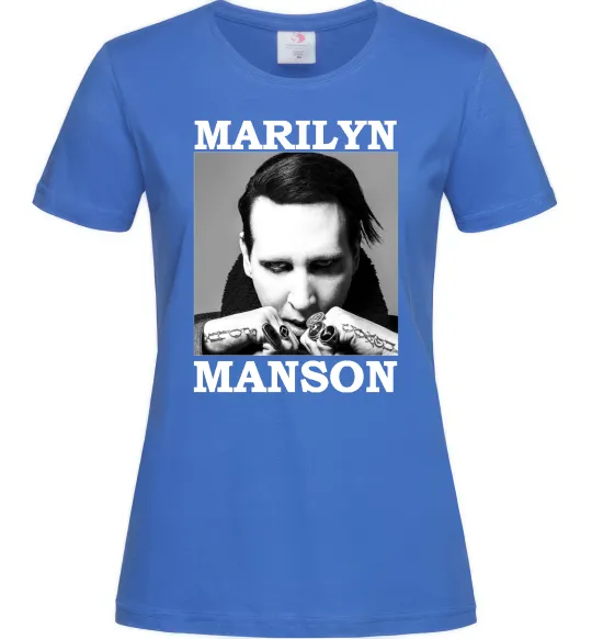 Женская футболка Marylin Manson photocard Ярко-синий фото