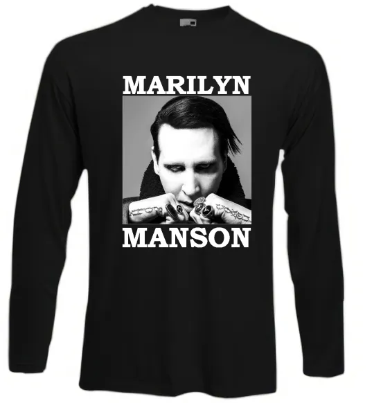 Лонгслив Marylin Manson photocard Черный фото