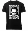 Мужская премиум футболка Marylin Manson photocard Черный фото