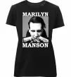Женская премиум футболка Marylin Manson photocard Черный фото