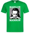 Мужская футболка Marylin Manson photocard Зеленый фото