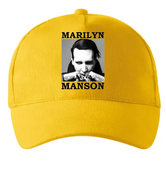 Кепка Marylin Manson photocard Солнечно желтый фото