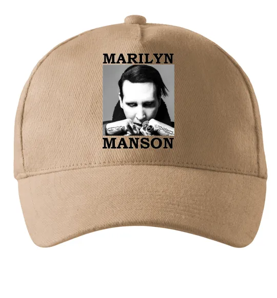 Кепка Marylin Manson photocard Песочный фото