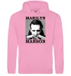 Мужская толстовка (худи) Marylin Manson photocard Розовый фото