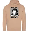 Мужская толстовка (худи) Marylin Manson photocard Песочный фото