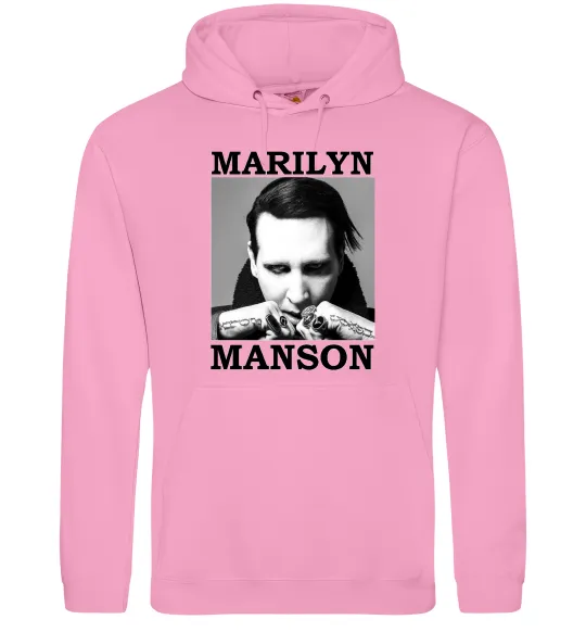 Женская толстовка (худи) Marylin Manson photocard Розовый фото