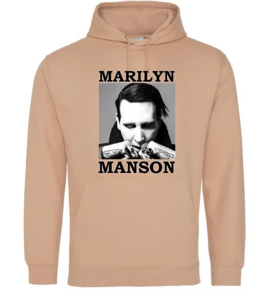 Жіноча толстовка (худі) Marylin Manson photocard Пісочний фото
