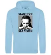 Женская толстовка (худи) Marylin Manson photocard Голубой фото