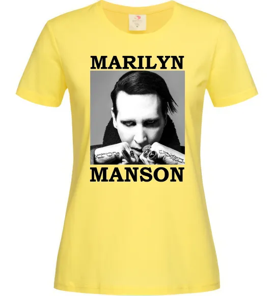 Женская футболка Marylin Manson photocard Лимонный фото