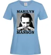 Женская футболка Marylin Manson photocard Голубой фото