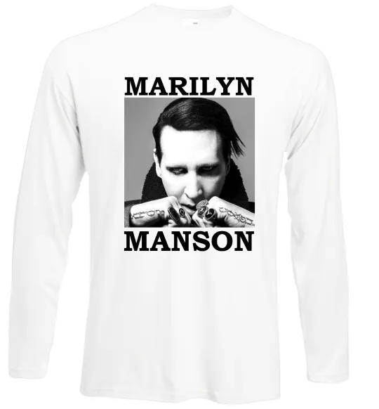 Лонгслив Marylin Manson photocard Белый фото