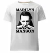 Мужская премиум футболка Marylin Manson photocard Белый фото