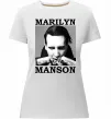 Женская премиум футболка Marylin Manson photocard Белый фото