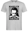 Мужская футболка Marylin Manson photocard Серый фото