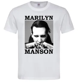 Мужская футболка Marylin Manson photocard Белый фото