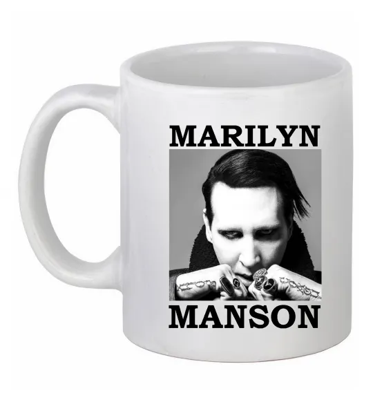 Чашка керамічна Marylin Manson photocard Білий фото
