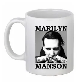 Чашка керамічна Marylin Manson photocard Білий фото
