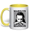 Чашка с цветной ручкой Marylin Manson photocard Солнечно желтый фото