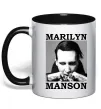 Чашка с цветной ручкой Marylin Manson photocard Черный фото