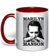 Чашка с цветной ручкой Marylin Manson photocard Красный фото