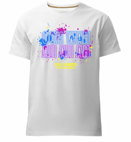 Мужская премиум футболка Disturbed Ooh wah ah ah ah Белый фото